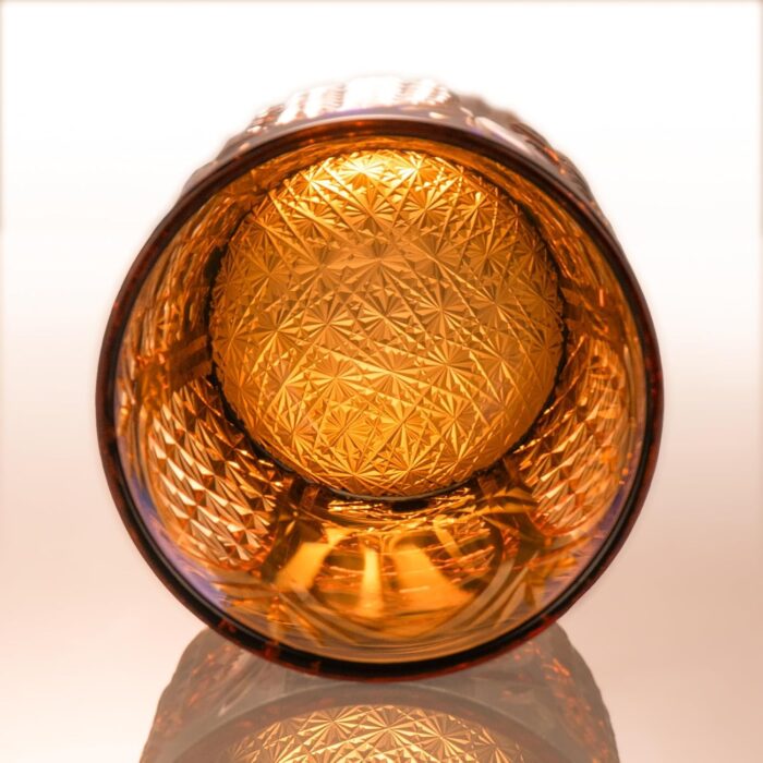 KAMMAK Crystal Whiskey Glasses Set of 2, 8.1oz Colored Old Fashioned Glasses Stemless, Hand Blown Cocktail Glasses, Luxury Handcrafted Ice Ball Cup, Ideal Gift for Bourbon...