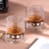 KAMMAK Crystal Whiskey Glasses Set of 2, 8.79 oz Rotatable Old Fashioned Glasses with Luxury Box, Spinning Wine Glass with Stress Relief, Gifts for Scotch, Bourbon, Liquor and... KAMMAK 8SXOJ003 whiskey glasses gift packaging detail image 5