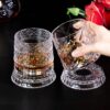 KAMMAK Crystal Whiskey Glasses Set of 2, 8.79 oz Rotatable Old Fashioned Glasses with Luxury Box, Spinning Wine Glass with Stress Relief, Gifts for Scotch, Bourbon, Liquor and... KAMMAK 8SXOJ003 whiskey glasses gift packaging detail image 2