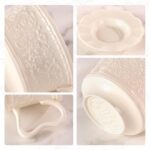 KAMMAK Tea Cups and Saucers Set of 2, 7oz Porcelain Coffee Cups with Saucers, Ceramic Espresso Mugs for Coffee, Latte, Americano, Tea, Elegant Teacup and Saucer (YFH1+2)