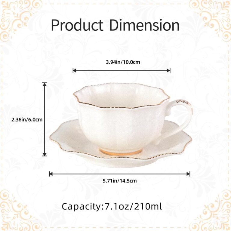 KAMMAK 8CZYFH004 ceramic cup and saucer front view in product description