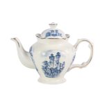 KAMMAK Teapot with Handle, Vintage Porcelain Tea Pot with Gold Trim, Blooming & Loose Leaf Teapot, Festive Holiday Serveware, Gifts for Women, Vintage Blue - 33 oz