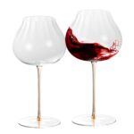 KAMMAK Wine Glasses Set of 2, 24.69 oz Hand Blown Crystal Bordeaux Wine Glasses, Thin Rim & Long Stem, Perfect for Red & White, Daily Use, Wedding or Birthday Gift with Gift...