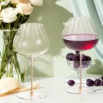 KAMMAK Wine Glasses Set of 2, 24.69 oz Hand Blown Crystal Bordeaux Wine Glasses, Thin Rim & Long Stem, Perfect for Red & White, Daily Use, Wedding or Birthday Gift with Gift...
