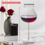 KAMMAK Wine Glasses Set of 2, 24.69 oz Hand Blown Crystal Bordeaux Wine Glasses, Thin Rim & Long Stem, Perfect for Red & White, Daily Use, Wedding or Birthday Gift with Gift...