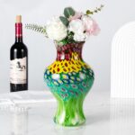 Modern Art Vase for Flower Mantle Dining Table Centerpiece, Entryway Living Room Wedding Decoration, FH02117 KAMMAK 8HPFH02117 glass vase styled on dining table image 3