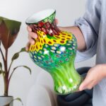 Modern Art Vase for Flower Mantle Dining Table Centerpiece, Entryway Living Room Wedding Decoration, FH02117 KAMMAK 8HPFH02117 glass vase styled on dining table image 6