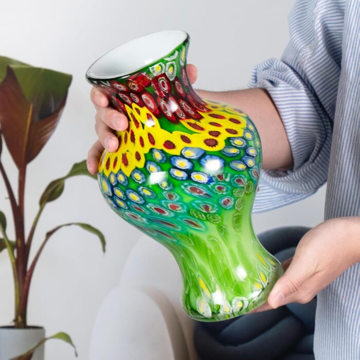 Modern Art Vase for Flower Mantle Dining Table Centerpiece, Entryway Living Room Wedding Decoration, FH02117 KAMMAK 8HPFH02117 glass vase styled on dining table image 6