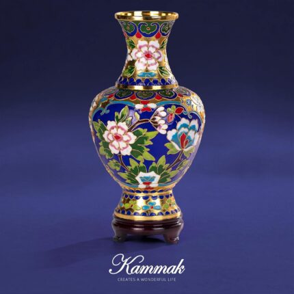 Vases for Flower, Medium Handicraft Blue Vase, Lightweight Bottle, Vintage Art Decorative for Home Living Room, Office, Table Centerpieces, Bookshelves and Wedding Decorations