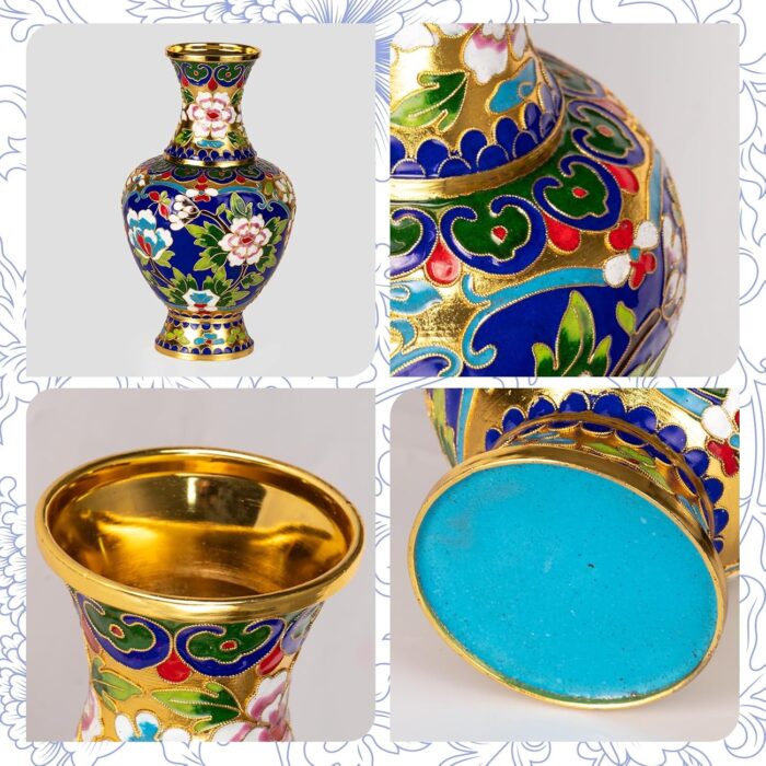 Vases for Flower, Medium Handicraft Blue Vase, Lightweight Bottle, Vintage Art Decorative for Home Living Room, Office, Table Centerpieces, Bookshelves and Wedding Decorations