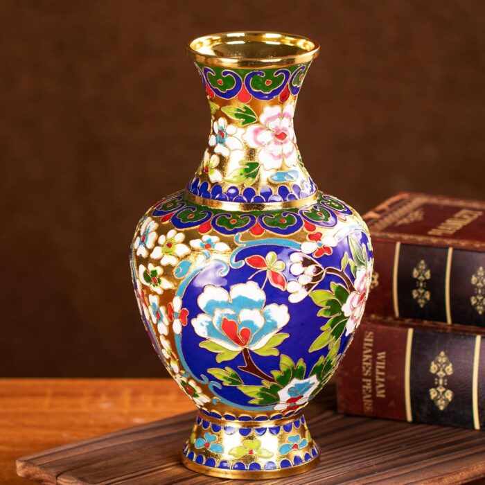Vases for Flower, Medium Handicraft Blue Vase, Lightweight Bottle, Vintage Art Decorative for Home Living Room, Office, Table Centerpieces, Bookshelves and Wedding Decorations