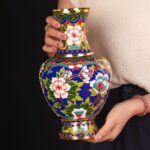Vases for Flower, Medium Handicraft Blue Vase, Lightweight Bottle, Vintage Art Decorative for Home Living Room, Office, Table Centerpieces, Bookshelves and Wedding Decorations