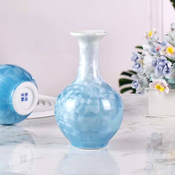 Colored Ceramic Vase, Beautiful Hand-Painted Decorative Vase, Modern Art Porcelain Vase for Flower Mantle Dining Table Centerpiece, Entryway Living Room Wedding Decoration（DSH08）