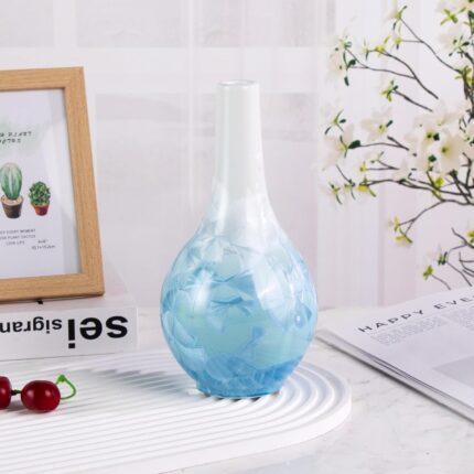 Colored Ceramic Vase, Beautiful Hand-Painted Decorative Vase, Modern Art Porcelain Vase for Flower Mantle Dining Table Centerpiece, Entryway Living Room Wedding Decoration（DSH09）
