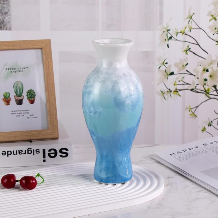 Colored Ceramic Vase, Beautiful Hand-Painted Decorative Vase, Modern Art Porcelain Vase for Flower Mantle Dining Table Centerpiece, Entryway Living Room Wedding Decoration（DSH08）