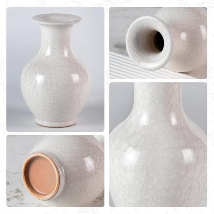 Colored Ceramic Vase, Beautiful Hand-Painted Decorative Vase, Modern Art Porcelain Vase for Flower Mantle Dining Table Centerpiece, Entryway Living Room Wedding Decoration（DSH15）