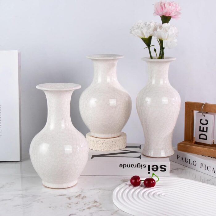 Colored Ceramic Vase, Beautiful Hand-Painted Decorative Vase, Modern Art Porcelain Vase for Flower Mantle Dining Table Centerpiece, Entryway Living Room Wedding Decoration（DSH15）