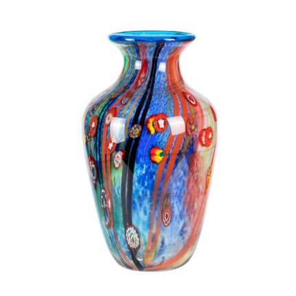 Colored Glass Flower Vase, Beautiful Hand Blown Decorative Vase, Modern Art Decorative for Home Living Room, Office, Table Centerpieces, Bookshelves and Wedding Decorations （JG43）