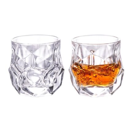KAMMAK 240ml Football Whiskey Glass, Unique Soccer - Shaped Crystal Clear Whiskey Tumbler, Heavy - Base Old Fashioned Glass for Bourbon, Scotch, Cocktails, Ideal for Sports Fans...