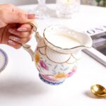 KAMMAK Ceramic Creamer and Sugar Set, Creamer Pitcher and Sugar Container, White Cream & Sugar Sets for Coffee Milk Sauces Salad, Sugar Bowl with Lid for Coffee Bar, Porcelain...