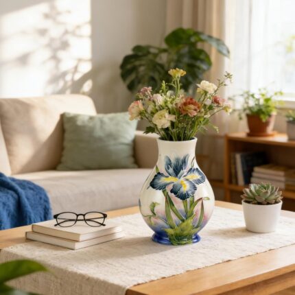 KAMMAK Colored Ceramic Vase, Beautiful Hand-Painted Decorative Vase, Modern Art Porcelain Vase for Flower Mantle Dining Table Centerpiece, Entryway Living Room Wedding...