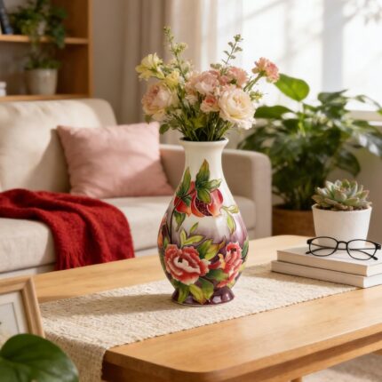 KAMMAK Colored Ceramic Vase, Beautiful Hand-Painted Decorative Vase, Modern Art Porcelain Vase for Flower Mantle Dining Table Centerpiece, Entryway Living Room Wedding...