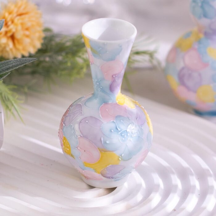 KAMMAK Colored Ceramic Vase, Beautiful Hand-Painted Decorative Vase, Modern Art Porcelain Vase for Flower Mantle Dining Table Centerpiece, Entryway Living Room Wedding...
