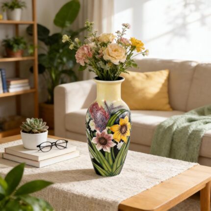 KAMMAK Colored Ceramic Vase, Beautiful Hand-Painted Decorative Vase, Modern Art Porcelain Vase for Flower Mantle Dining Table Centerpiece, Entryway Living Room Wedding...