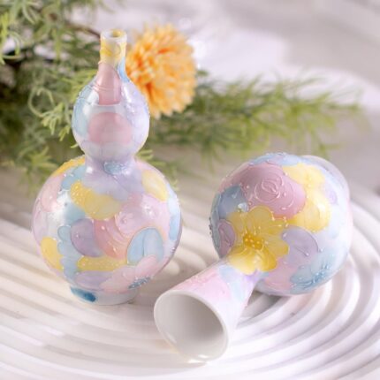 KAMMAK Colored Ceramic Vase, Beautiful Hand-Painted Decorative Vase, Modern Art Porcelain Vase for Flower Mantle Dining Table Centerpiece, Entryway Living Room Wedding...