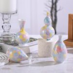 KAMMAK Colored Ceramic Vase, Beautiful Hand-Painted Decorative Vase, Modern Art Porcelain Vase for Flower Mantle Dining Table Centerpiece, Entryway Living Room Wedding...