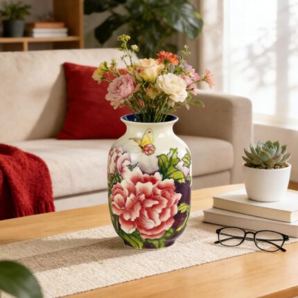 KAMMAK Colored Ceramic Vase, Beautiful Hand-Painted Decorative Vase, Modern Art Porcelain Vase for Flower Mantle Dining Table Centerpiece, Entryway Living Room Wedding...