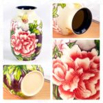 KAMMAK Colored Ceramic Vase, Beautiful Hand Painted Decorative Vase, Modern Art Porcelain Vase for Flower Mantle Dining Table Centerpiece, Entryway Living Room Wedding... KAMMAK 8HPYZF066 ceramic vase close-up material texture detail image 4