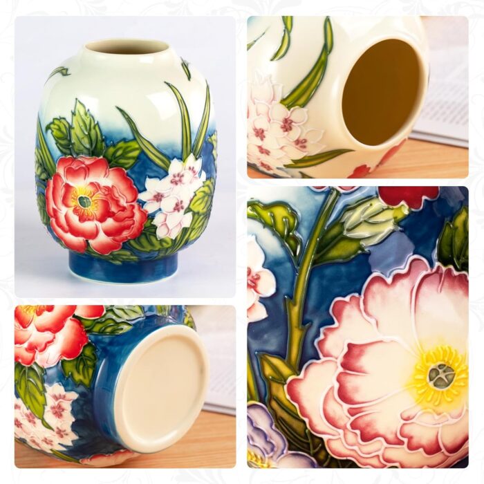KAMMAK Colored Ceramic Vase, Beautiful Hand Painted Decorative Vase, Modern Art Porcelain Vase for Flower Mantle Dining Table Centerpiece, Entryway Living Room Wedding... KAMMAK 8HPYZF064 ceramic vase close-up material texture detail image 4