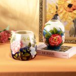 KAMMAK Colored Ceramic Vase, Beautiful Hand Painted Decorative Vase, Modern Art Porcelain Vase for Flower Mantle Dining Table Centerpiece, Entryway Living Room Wedding... KAMMAK 8HPYZF064 ceramic vase scale and proportion view image 6