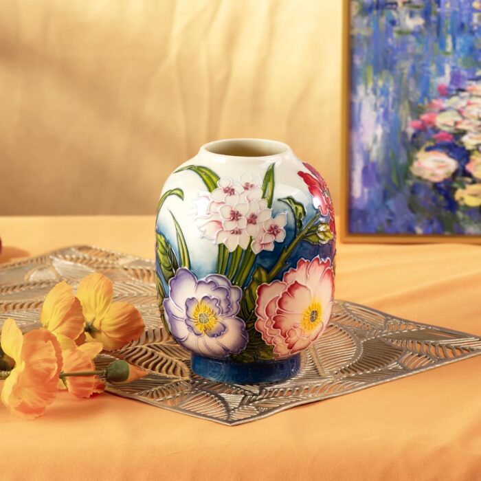 KAMMAK Colored Ceramic Vase, Beautiful Hand Painted Decorative Vase, Modern Art Porcelain Vase for Flower Mantle Dining Table Centerpiece, Entryway Living Room Wedding... KAMMAK 8HPYZF064 ceramic vase decorative craft detail image 7
