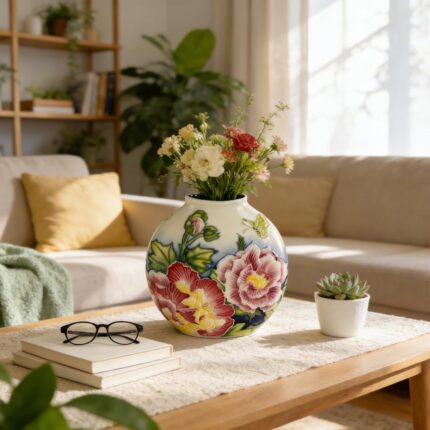 KAMMAK Colored Ceramic Vase, Beautiful Hand-Painted Decorative Vase, Modern Art Porcelain Vase for Flower Mantle Dining Table Centerpiece, Entryway Living Room Wedding...