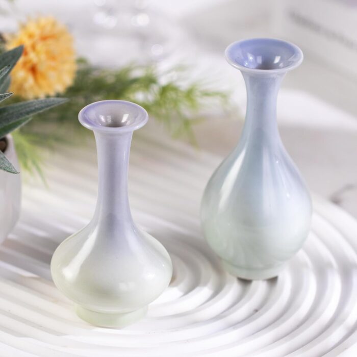 KAMMAK Colored Ceramic Vase, Beautiful Hand-Painted Decorative Vase, Modern Art Porcelain Vase for Flower Mantle Dining Table Centerpiece, Entryway Living Room Wedding...
