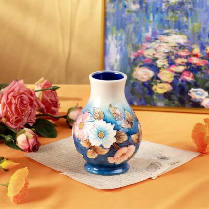 KAMMAK Colored Ceramic Vase, Beautiful Hand-Painted Decorative Vase, Modern Art Porcelain Vase for Flower Mantle Dining Table Centerpiece, Entryway Living Room Wedding...
