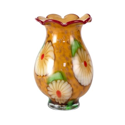 KAMMAK Colored Glass Vase, Beautiful Hand Blown Decorative Vase, Modern Art Vase for Flower Mantle Dining Table Centerpiece, Entryway Living Room Wedding Decoration, FH02033