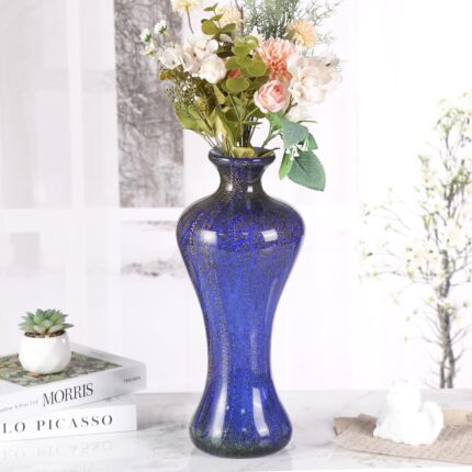 KAMMAK Colored Glass Vase, Beautiful Hand Blown Decorative Vase, Modern Art Vase for Flower Mantle Dining Table Centerpiece, Entryway Living Room Wedding Decoration, 8HPFH02045