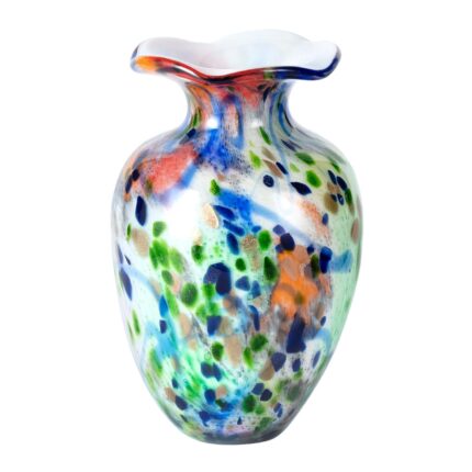 KAMMAK Colored Glass Vase, Beautiful Hand Blown Decorative Vase, Modern Art Vase for Flower Mantle Dining Table Centerpiece, Entryway Living Room Wedding Decoration, 8HPFH02051
