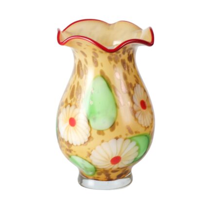 KAMMAK Colored Glass Vase, Beautiful Hand Blown Decorative Vase, Modern Art Vase for Flower Mantle Dining Table Centerpiece, Entryway Living Room Wedding Decoration, 8HPFH02052