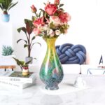 KAMMAK Colored Glass Vase, Beautiful Hand Blown Decorative Vase, Modern Art Vase for Flower Mantle Dining Table Centerpiece, Entryway Living Room Wedding Decoration (JG2073)