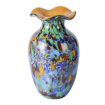 KAMMAK Colored Glass Vase, Beautiful Hand Blown Decorative Vase, Modern Art Vase for Flower Mantle Dining Table Centerpiece, Entryway Living Room Wedding Decoration, 8HPFH02054