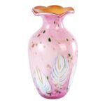 KAMMAK Colored Glass Vase, Beautiful Hand Blown Decorative Vase, Modern Art Vase for Flower Mantle Dining Table Centerpiece, Entryway Living Room Wedding Decoration, 8HPFH02056 KAMMAK 8HPFH02056 glass vase front view for product display