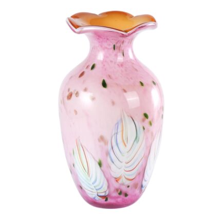 KAMMAK Colored Glass Vase, Beautiful Hand Blown Decorative Vase, Modern Art Vase for Flower Mantle Dining Table Centerpiece, Entryway Living Room Wedding Decoration, 8HPFH02056