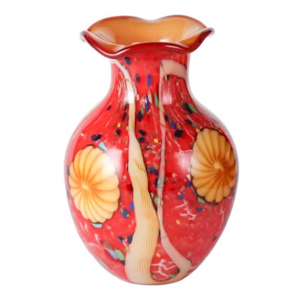 KAMMAK Colored Glass Vase, Beautiful Hand Blown Decorative Vase, Modern Art Vase for Flower Mantle Dining Table Centerpiece, Entryway Living Room Wedding Decoration, 8HPFH02057