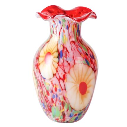 KAMMAK Colored Glass Vase, Beautiful Hand Blown Decorative Vase, Modern Art Vase for Flower Mantle Dining Table Centerpiece, Entryway Living Room Wedding Decoration, 8HPFH02058