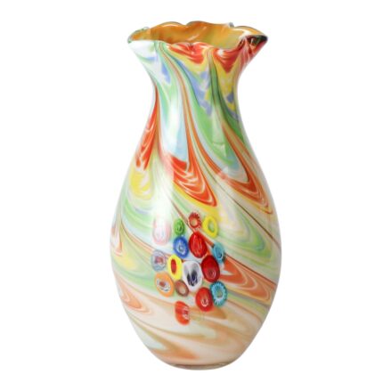 KAMMAK Colored Glass Vase, Beautiful Hand Blown Decorative Vase, Modern Art Vase for Flower Mantle Dining Table Centerpiece, Entryway Living Room Wedding Decoration, 8HPFH02061