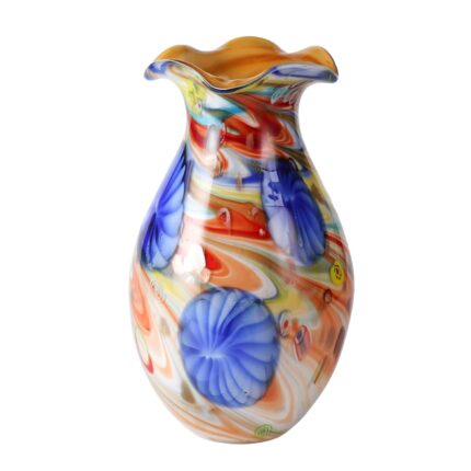 KAMMAK Colored Glass Vase, Beautiful Hand Blown Decorative Vase, Modern Art Vase for Flower Mantle Dining Table Centerpiece, Entryway Living Room Wedding Decoration, 8HPFH02062